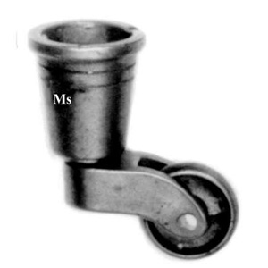 Möbelrolle Sesselrolle konisch Ø innen 21mm Ms patiniert