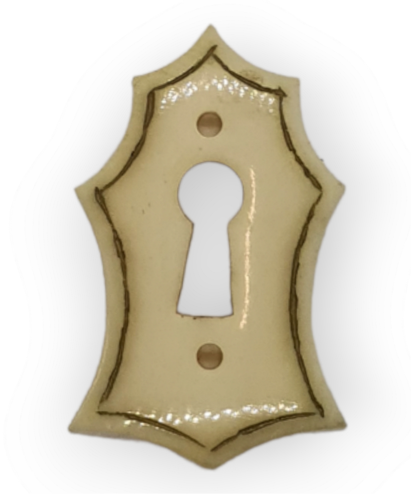 Bein-Schild 45*27mm Beinschild mit Goldrille, Art.2030 Auslauf-Artikel!