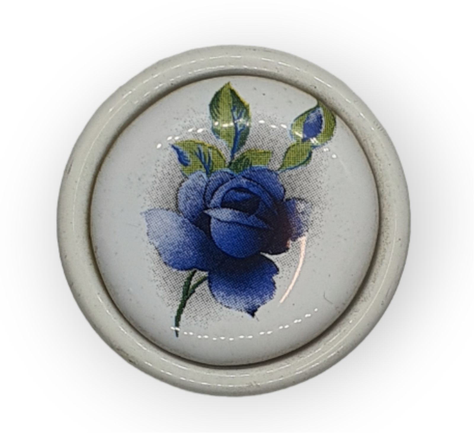 Möbelknopf mit Keramik-Dekor-Einlage ca.Ø 34mm , Art.43434 - Auslauf-Artikel!!!