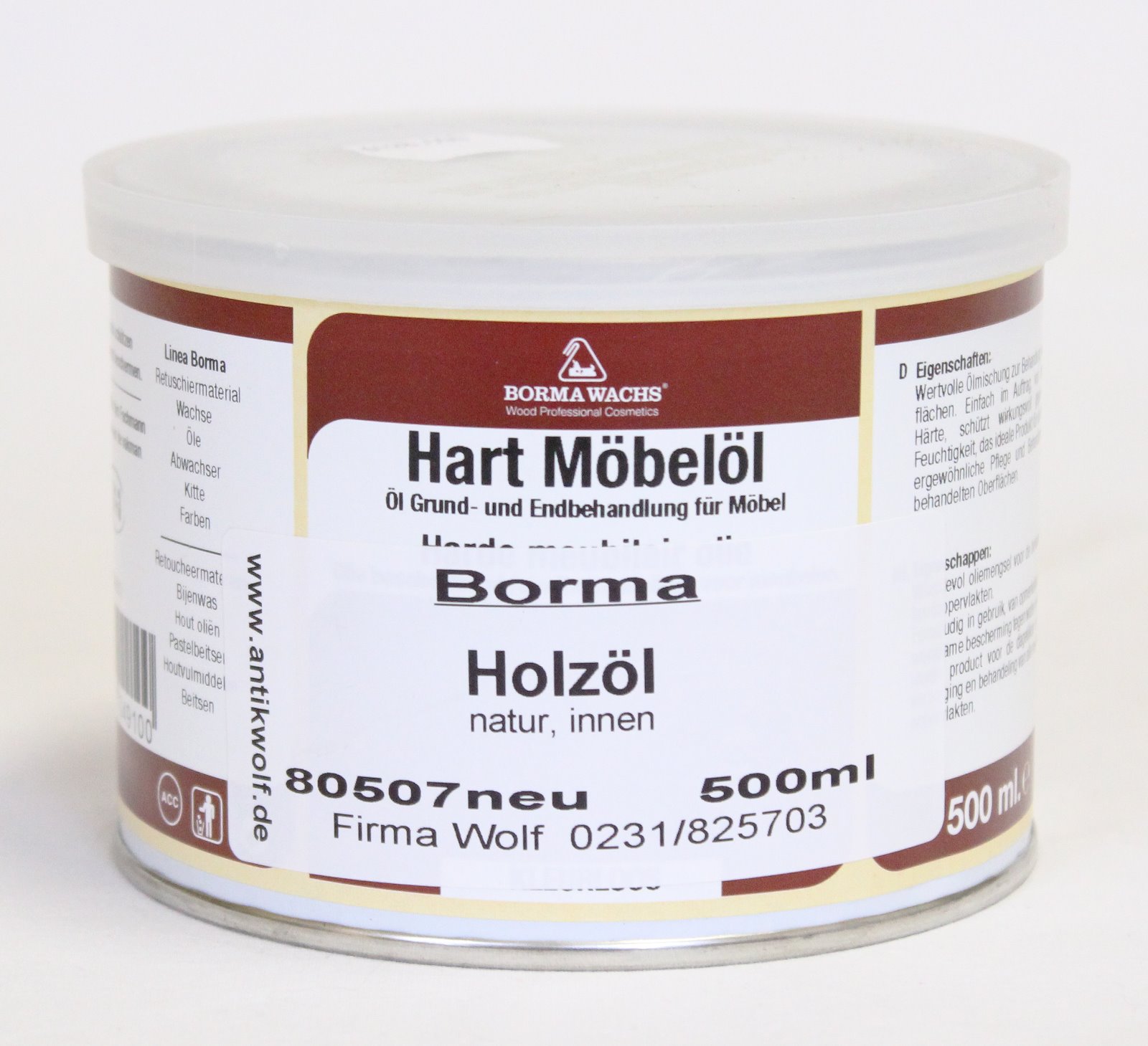 Borma Holzöl innen 0,5L, Artikel 80507neu