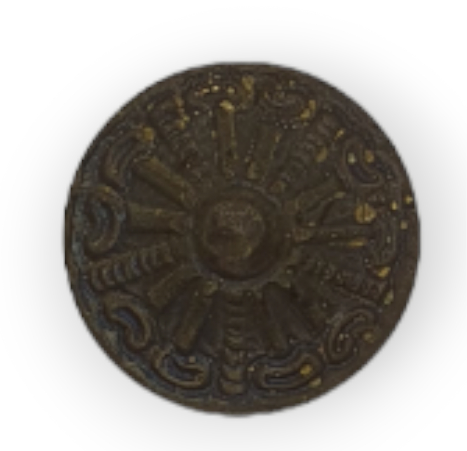 verzierter Möbelknopf Art. 1486   Messing gegossen Ø 24mm