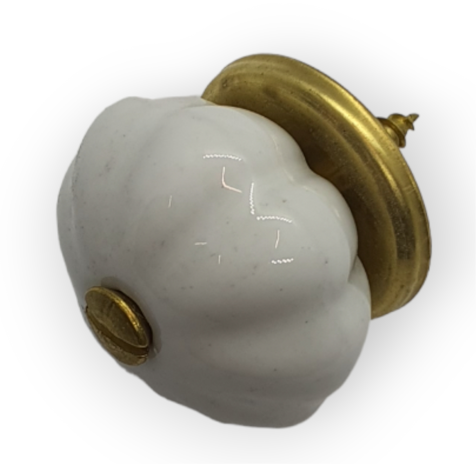 Möbelknopf Art. 4532 Porzellanknöpfe, Gründerzeit, weiss, mit Unterlegscheibe ca. 32mm Ø
