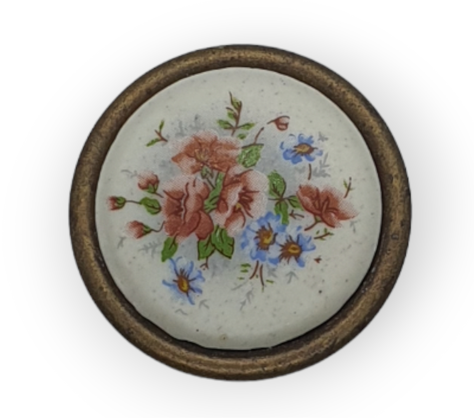 Möbelknopf mit Keramik-Dekor-Einlage, Ø 34mm, Art. 43134 -Bestellart.
