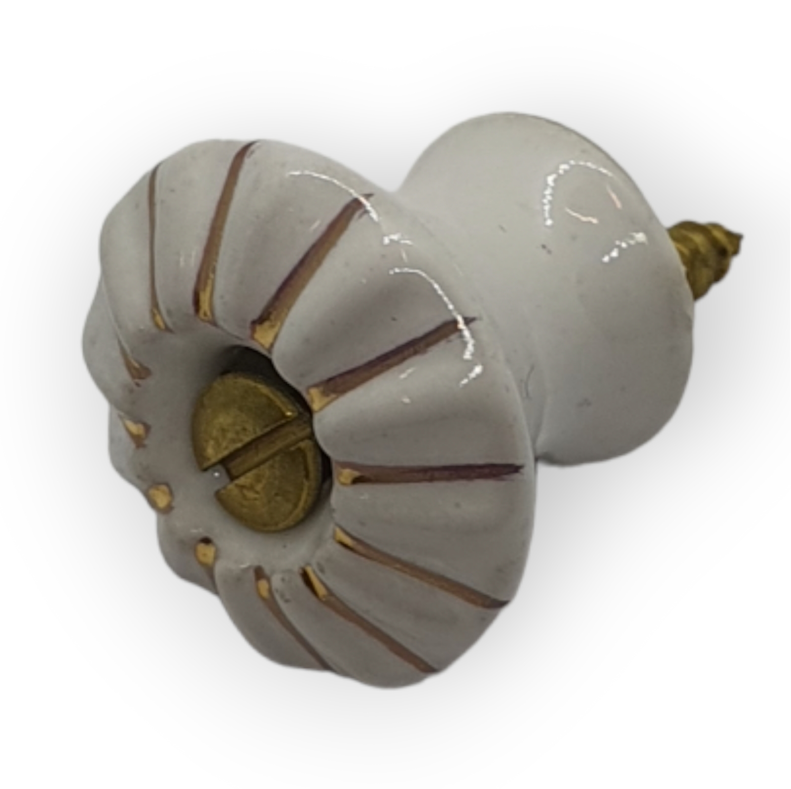 Möbelknopf/ Porzellanknöpfe mit Goldstreifen in den Vertiefungen, Ø ca.31mm, Art. 4431
