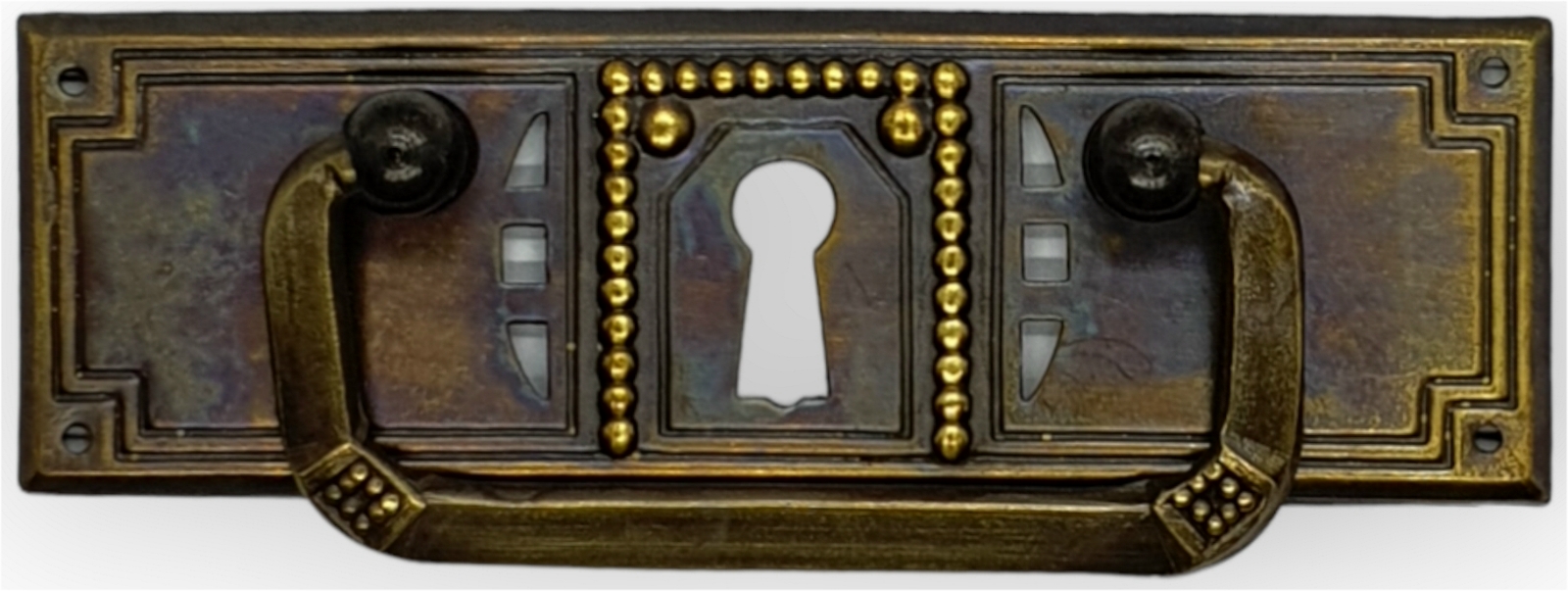 Jugendstil Beschlag Messing patiniert, ca 35*110 mm, Art. 1565