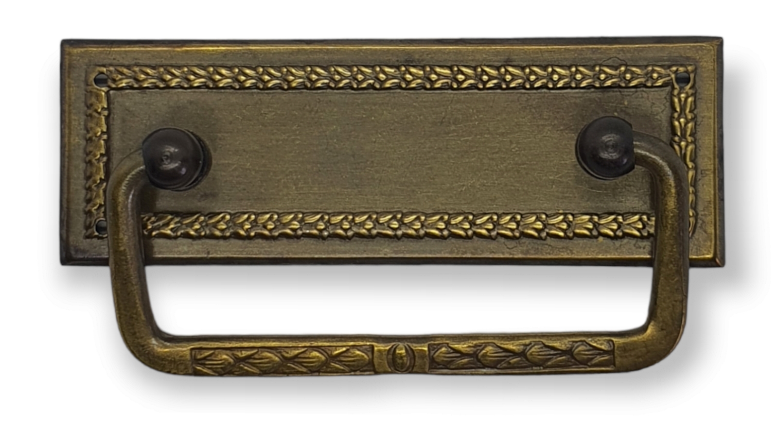 Beschlag Messing patiniert mit Griff ca. 95x35 mm, Art.11561