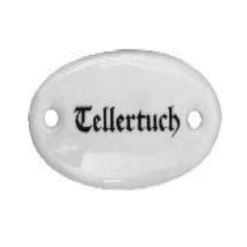 Porzellanschild Tellertuch, Art. 4550