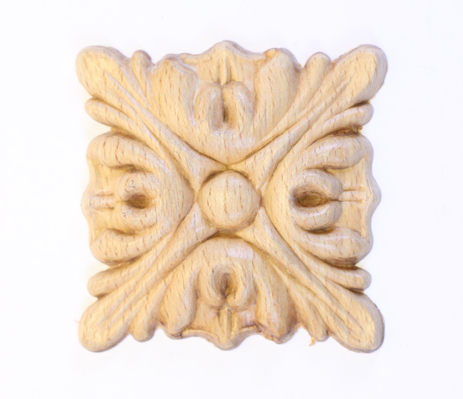 Holzzierteil Rosette Buchenholz, ca.66*66mm, Art.7466
