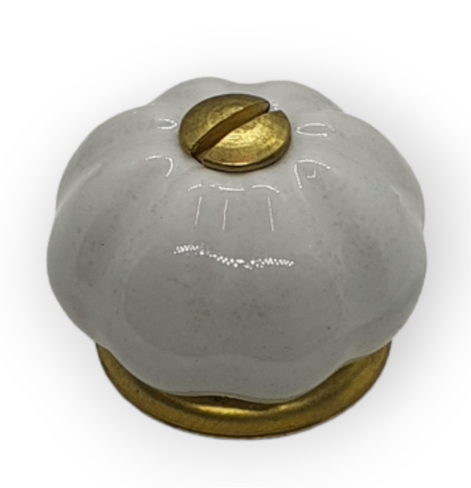Möbelknopf Art. 4524 Porzellanknöpfe, Gründerzeit, weiss, mit Unterlegscheibe. 24mm Ø
