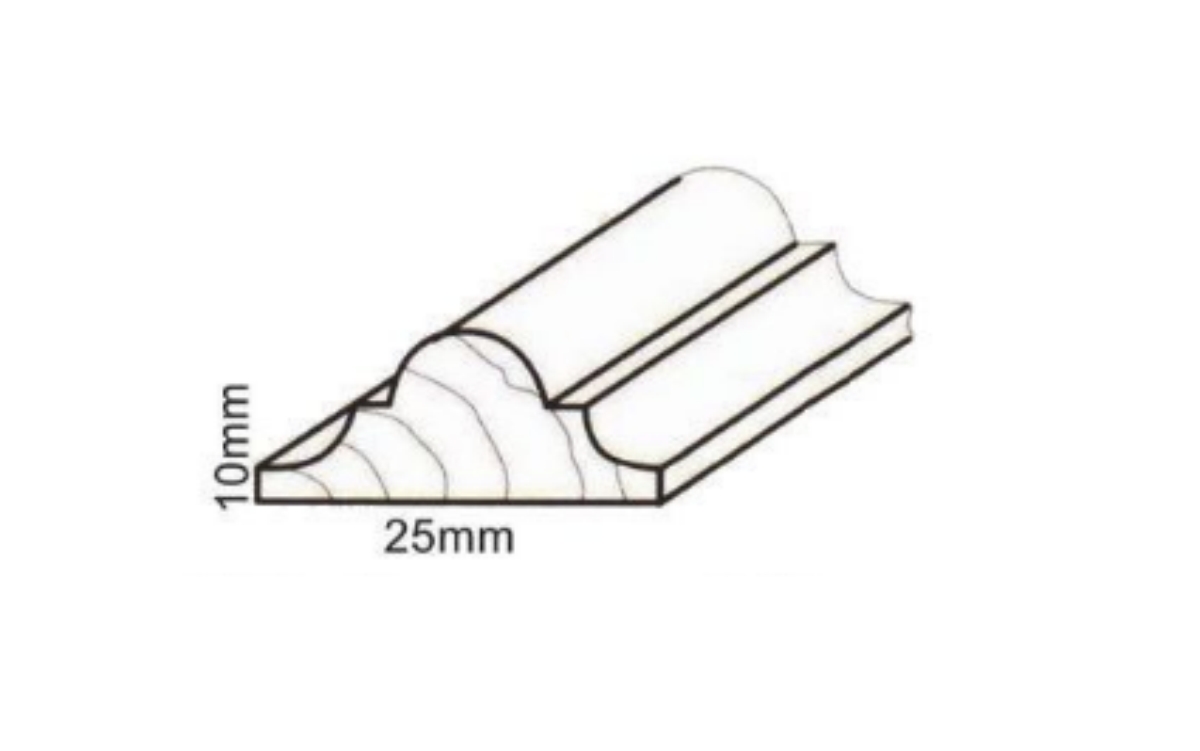 Leiste Schlagleiste Kiefer / Erle ca. 10mm*25mm Erle 1,19m + Rest