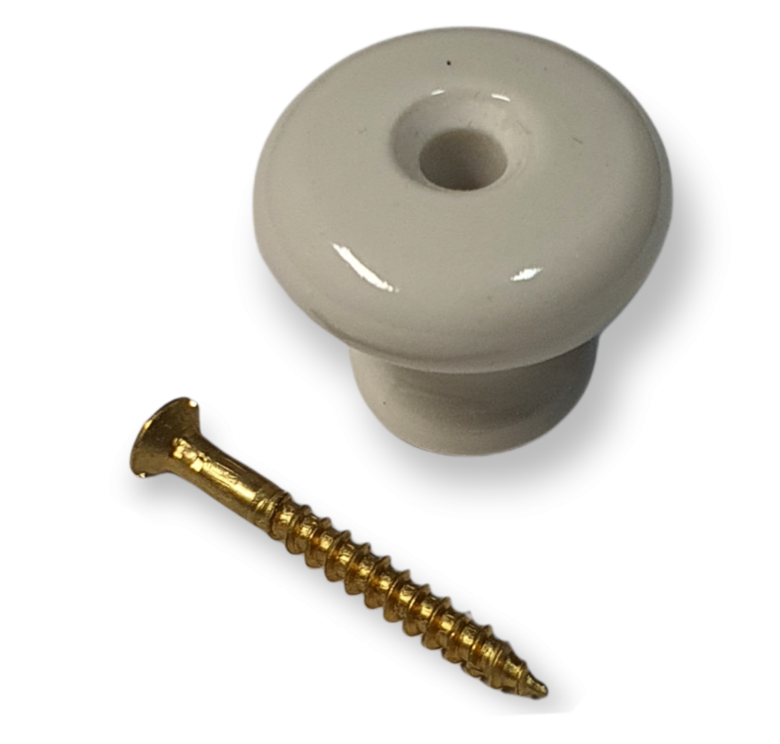 Möbelknopf Porzellanknöpfe weiss glatt Ø ca.23mm, Art.4624