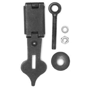 Truhen Beschlag Überwurf Art. 5103  Eisen-alt 145*43mm, Öse 12mm innen