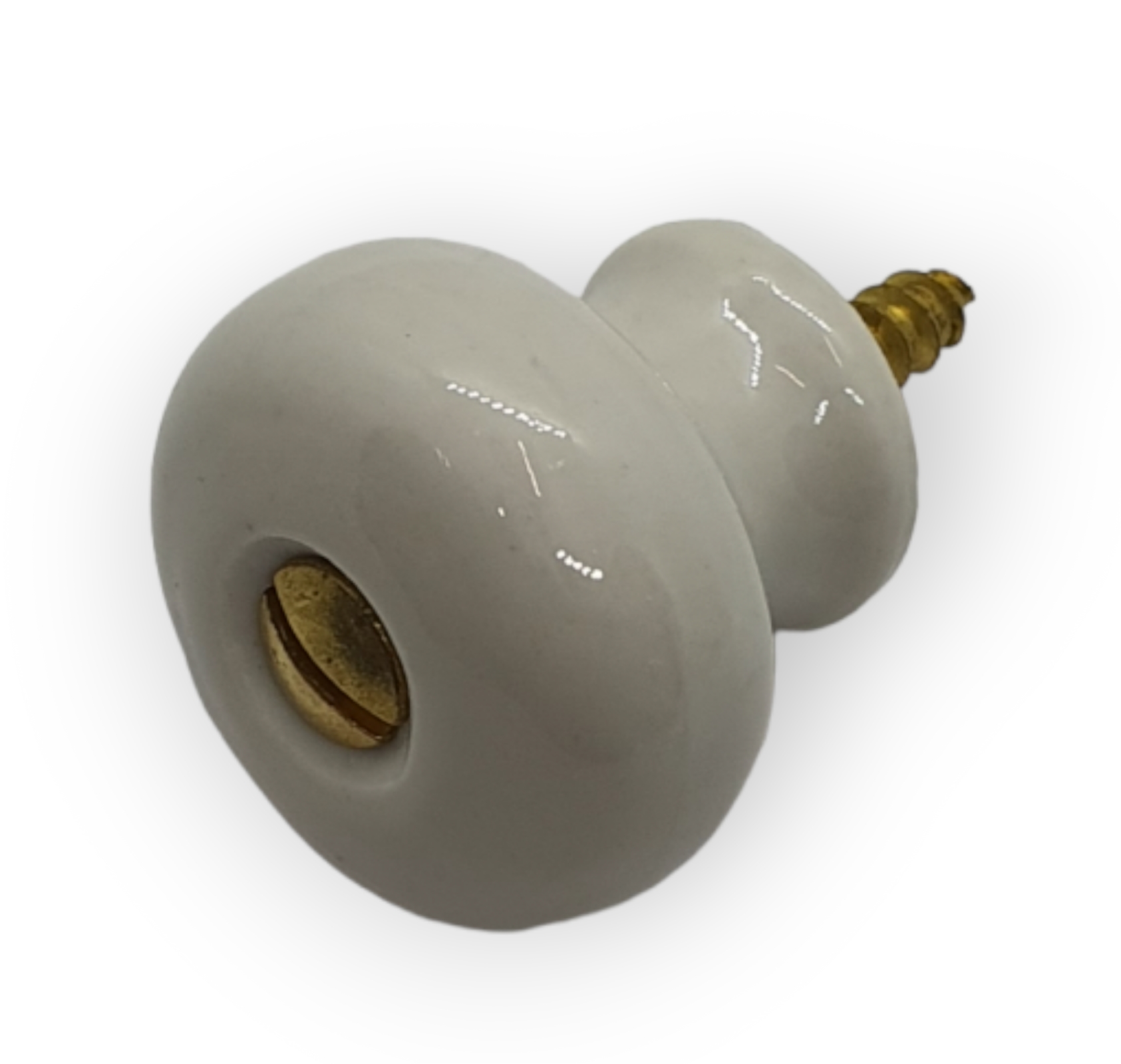 Möbelknopf Art. 4631  Porzellanknöpfe, weiss, glatt. 31mm Ø