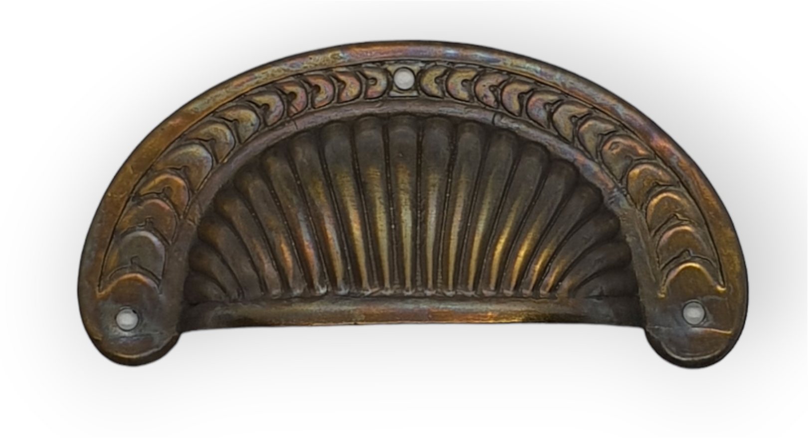 Muschelgriff Art. 1600kl Messingblech roh., Maße ca. 65x30mm