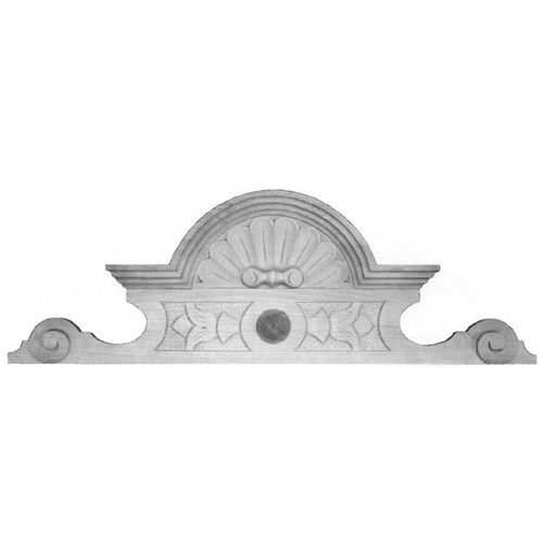 Aufsatz Art. 65120  Gründerzeit Schrankaufsatz Muschel aus Lindenholz. Maße: ca. 710*240 mm
