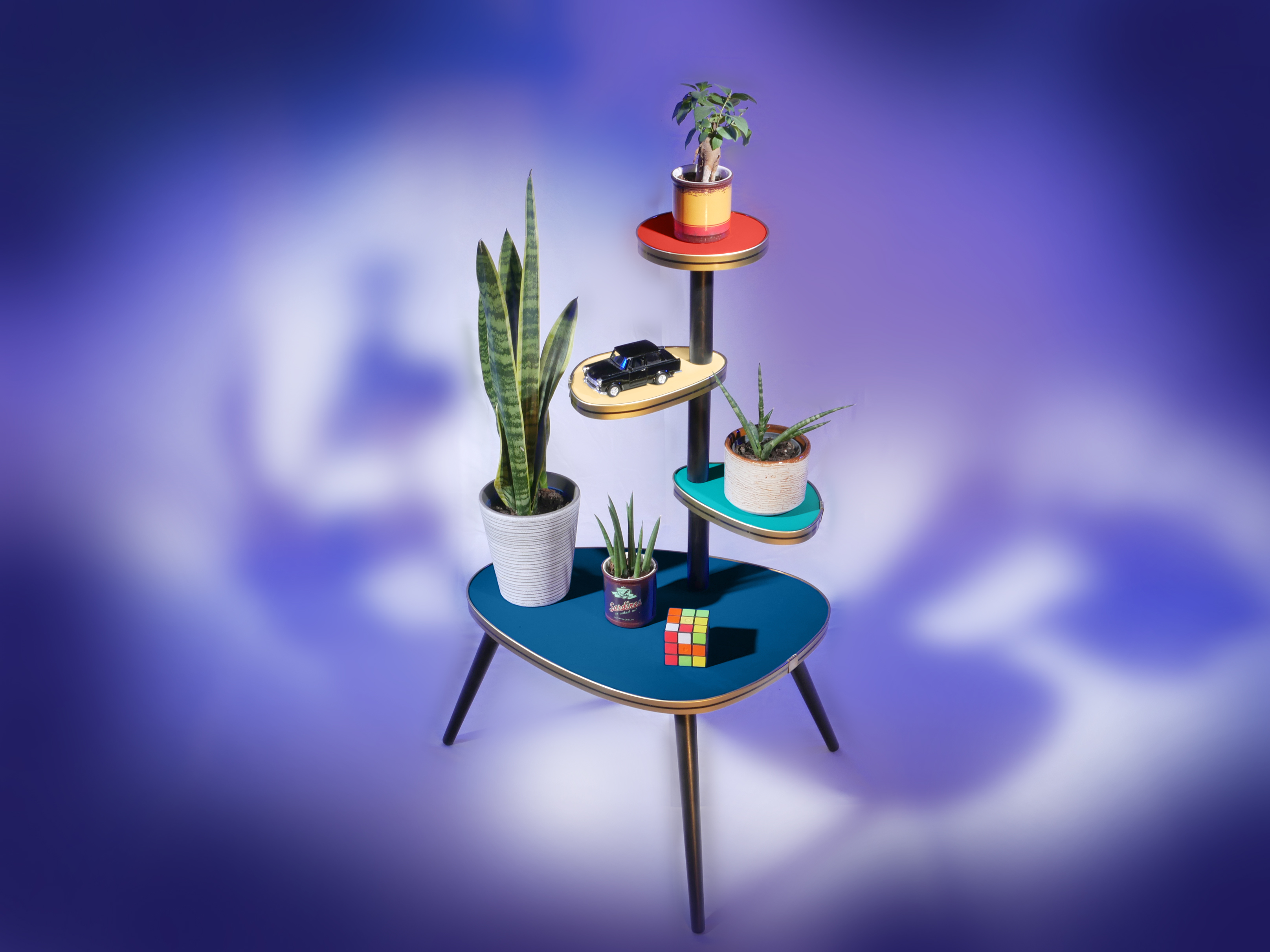 Vintage Blumentisch / Nierentisch groß Blue Tango Vintage Blumentisch / Nierentisch groß Blue Tango