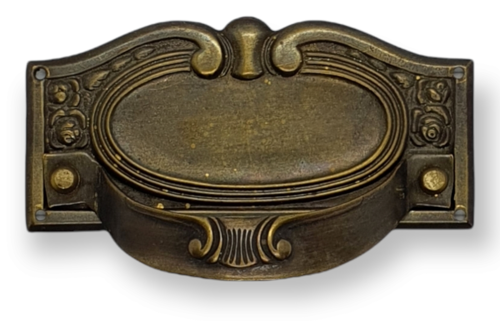 Jugendstil Beschlag Art. 1010 Messing patiniert ca. 86*40 mm