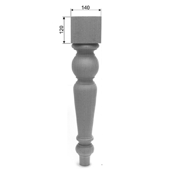 Tischbein Art. 63121  D= ca.140 mm, 760mm lang Buche
