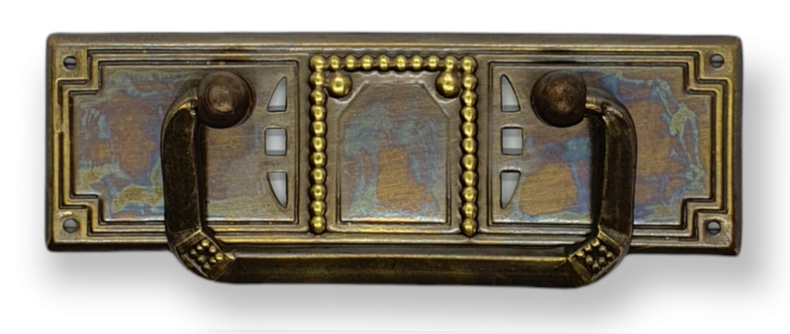 Beschlag Art. 1566  Messing patiniert, ca. 35*110 mm ohne Loch!