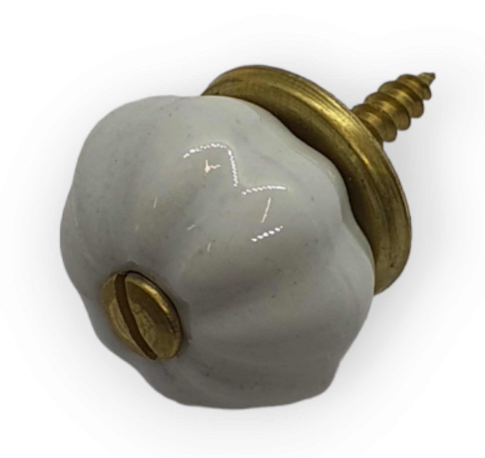 Möbelknopf Art. 4524 Porzellanknöpfe, Gründerzeit, weiss, mit Unterlegscheibe. 24mm Ø