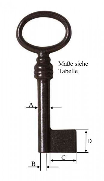 Schlüssel Rohling mit Loch Lg:45-90mm, Art. 5024